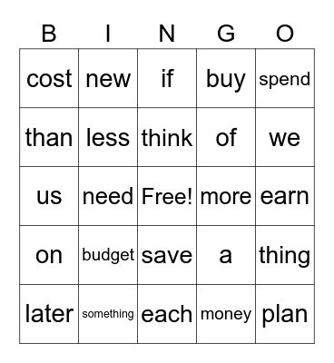 April Bingo Card