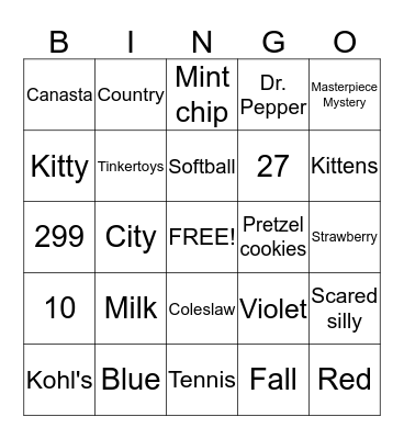 Kay & Sue's Anniversary Bingo Card