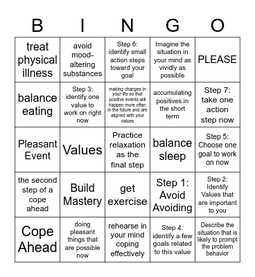 ABC PLEASE Bingo Card