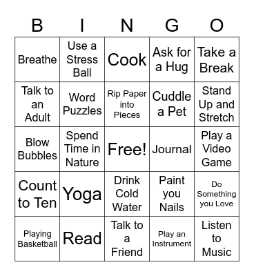 One, Two, What Do I DO? Bingo Card