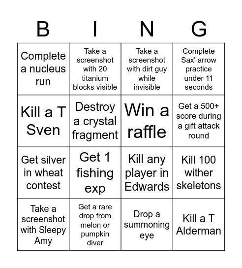 UmbreonYoshi28 Bingo Card