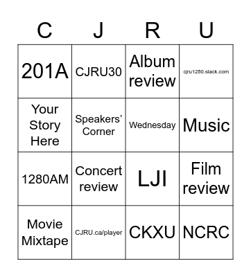 CJRU VGM 2022 BINGO Card