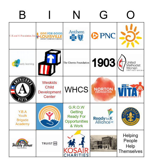 Wesley Bingo Card