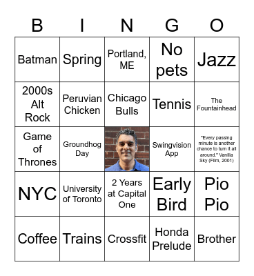 All About Ranjith! Bingo Card