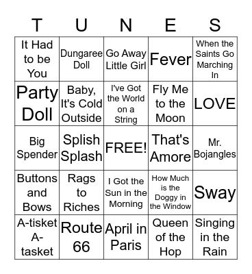Oldies but Goodies Bingo Card