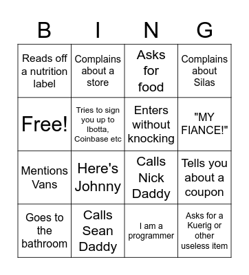 Michael Bingo Card