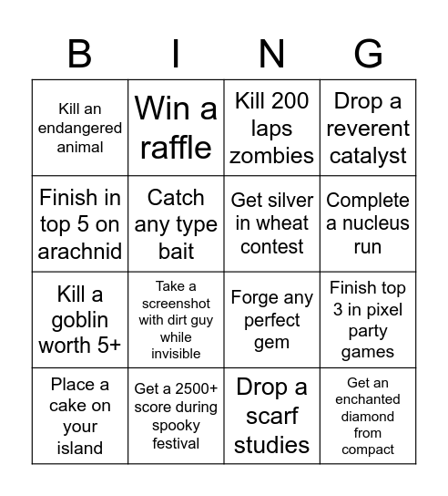 Maltreatment Bingo Card
