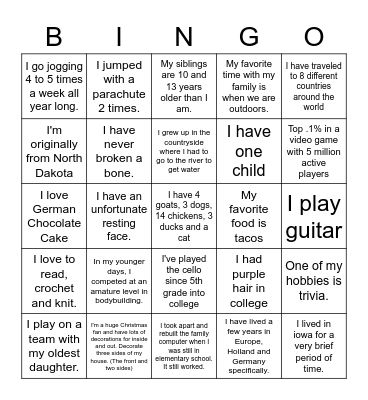 Raytown Tech Bingo Card