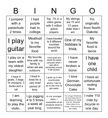 Raytown Tech Bingo Card