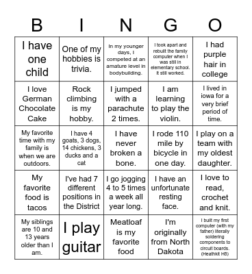 Raytown Tech Bingo Card