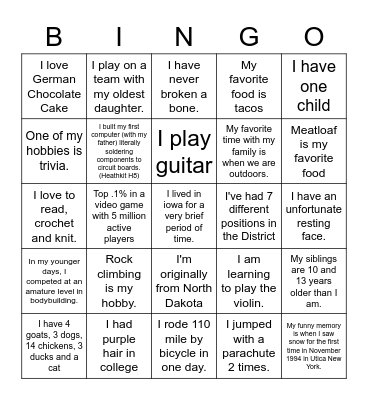 Raytown Tech Bingo Card