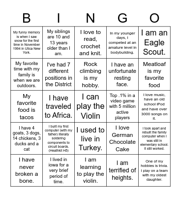 Raytown Tech Bingo Card