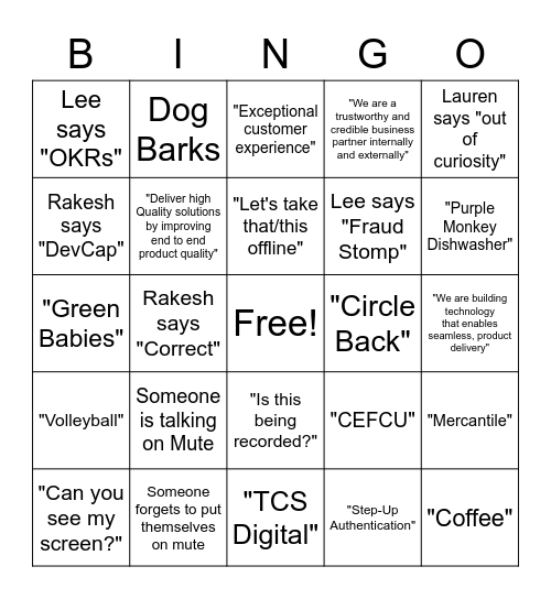 Q2 R&D Bingo! Bingo Card