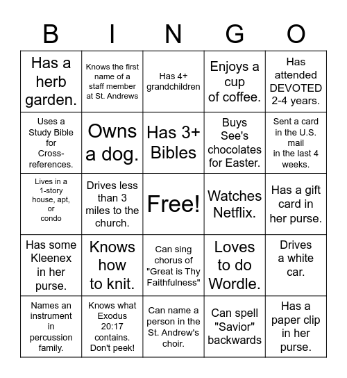 Bingo Card