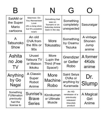 Discotek Day Bingo Card