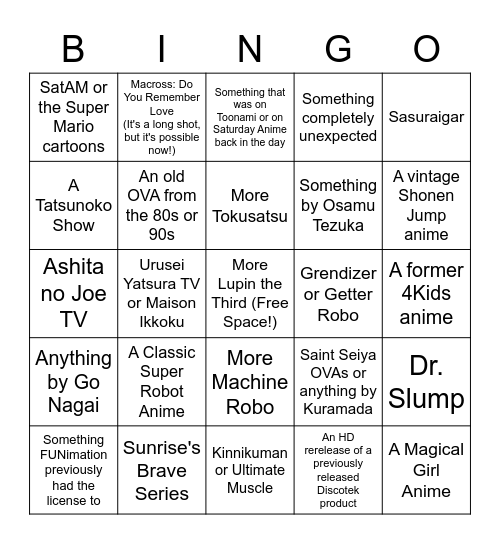 Discotek Day Bingo Card