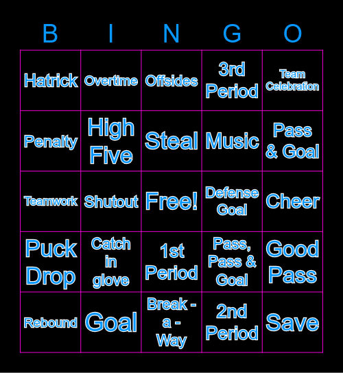 HOCKEY Bingo Card