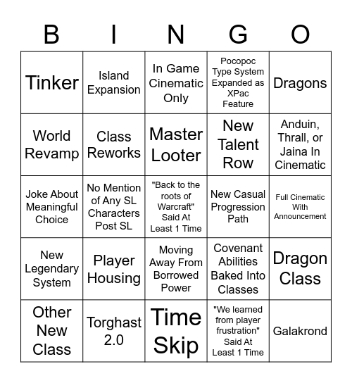 10.0 BINGO Card