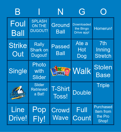 Pelicans Bingo Presented by Bingo Drive! Bingo Card