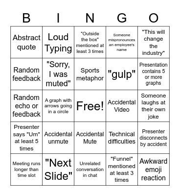 Company All-Hands Bingo Card