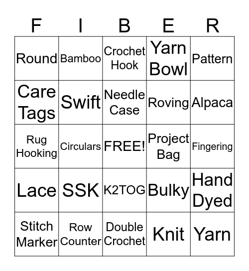 Fiber Bingo Card