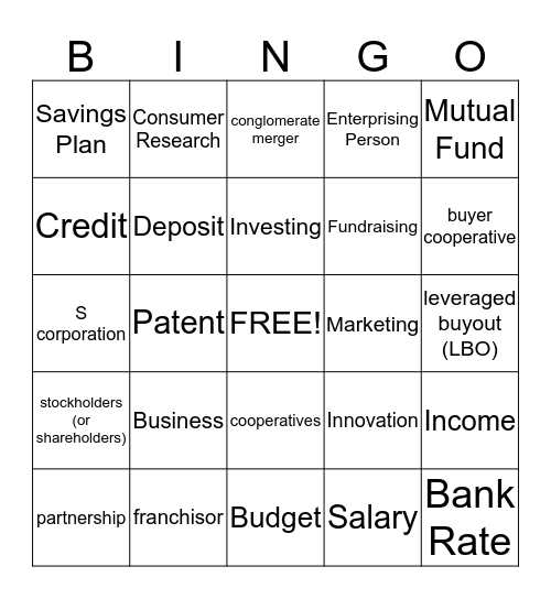 Business Bingo Card