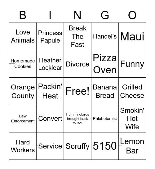 Rempel Bingo! Bingo Card