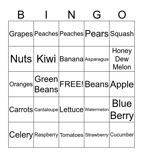 Diabetes Bingo Card