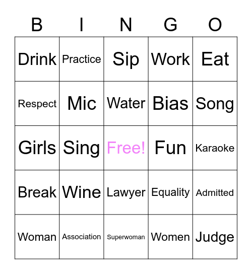 GAWL IWD Bingo Card