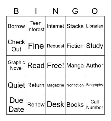 Library Day! Bingo Card