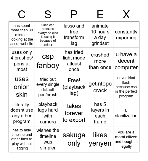 CSP BINGO Card