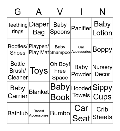 BABY COUGHLIN BINGO! Bingo Card