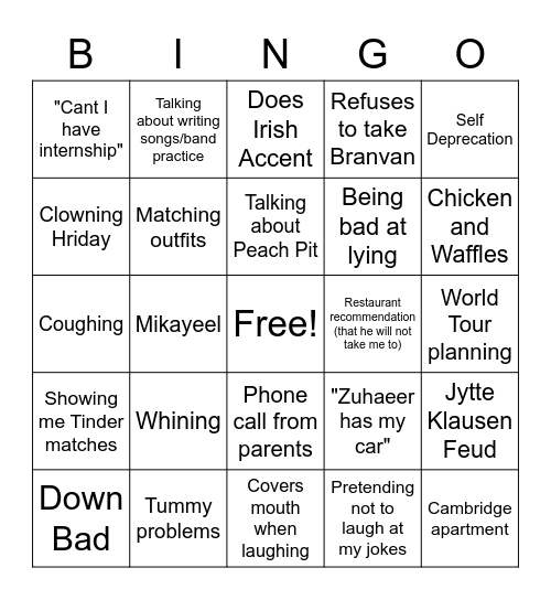 Maheeb Bingo Card