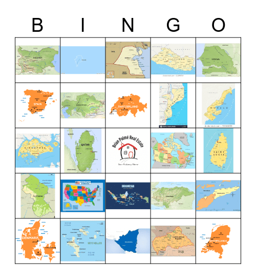 Countries of the World Bingo Card