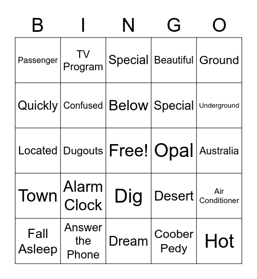 Review Bingo! Bingo Card