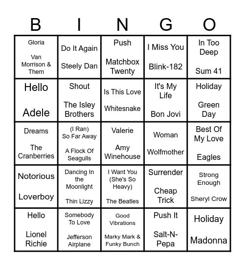 Seeing Double Bingo Card