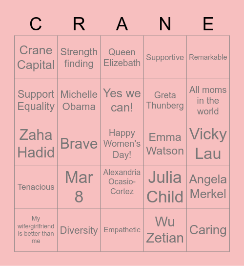 Women's Day Bingo! Bingo Card