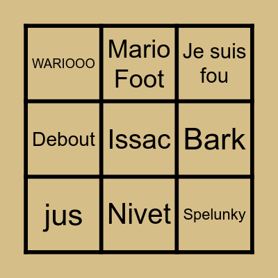 Bingo Demon Bingo Card