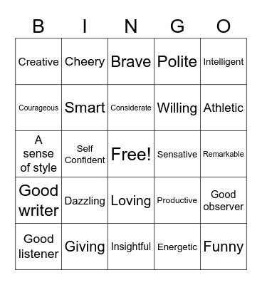 Who Am I Anyway Bingo Card