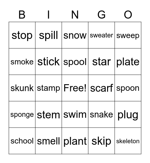same vowel word families Bingo Card