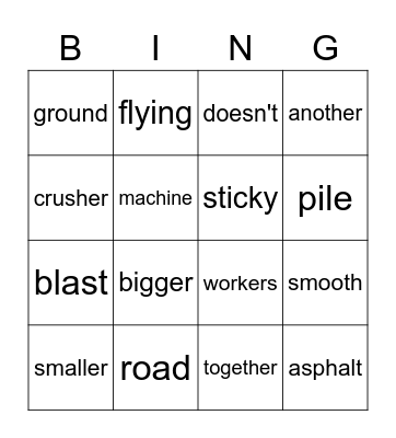 From Rock to Road Bingo Card