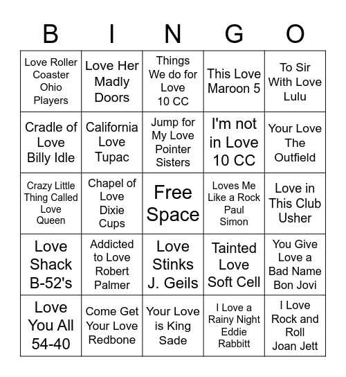 Love Song Bingo 💜 Amy & Jake’s Shower Bingo Card