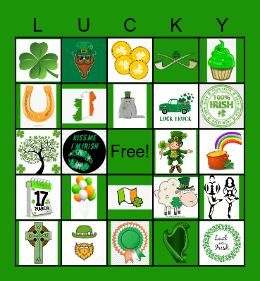 St. Patrick's Day Bingo Card