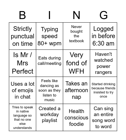 Om's Bingo Card