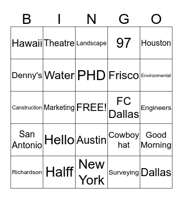 Dr. Halff  Bingo Card