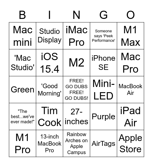 B-TEEZY'S 'PEEK PERFORMANCE' BIG BINGO CARD! Bingo Card