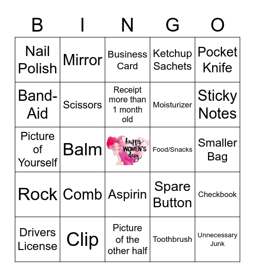 Purse Bingo Card