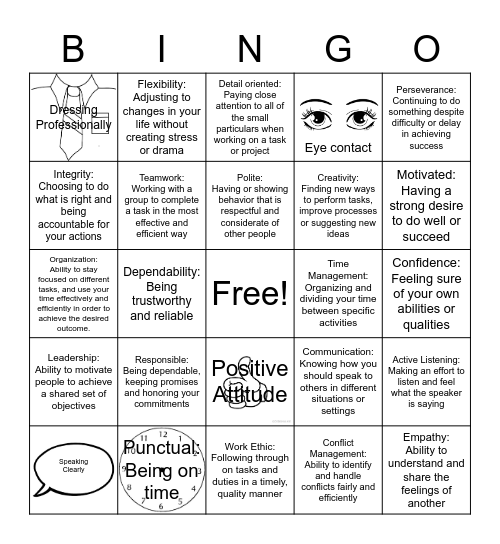 Soft Skills Bingo Card