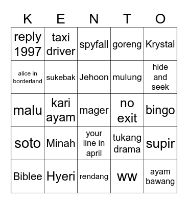 Bingo toxic Bingo Card