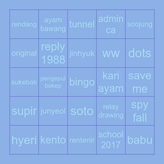 nyeokie Bingo Card